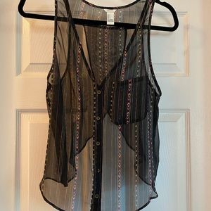 Sheer open back crop top